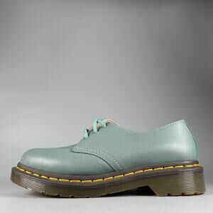 Doc Dr. Martens 23886 Women's 5 Green Leather Oxfords Casual Shoes Loafers EUC